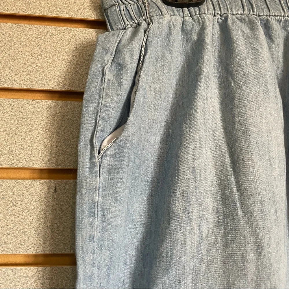 Universal Threads Blue Skirt Elastic Waist Pockets Looks Denim 100% Cotton Small